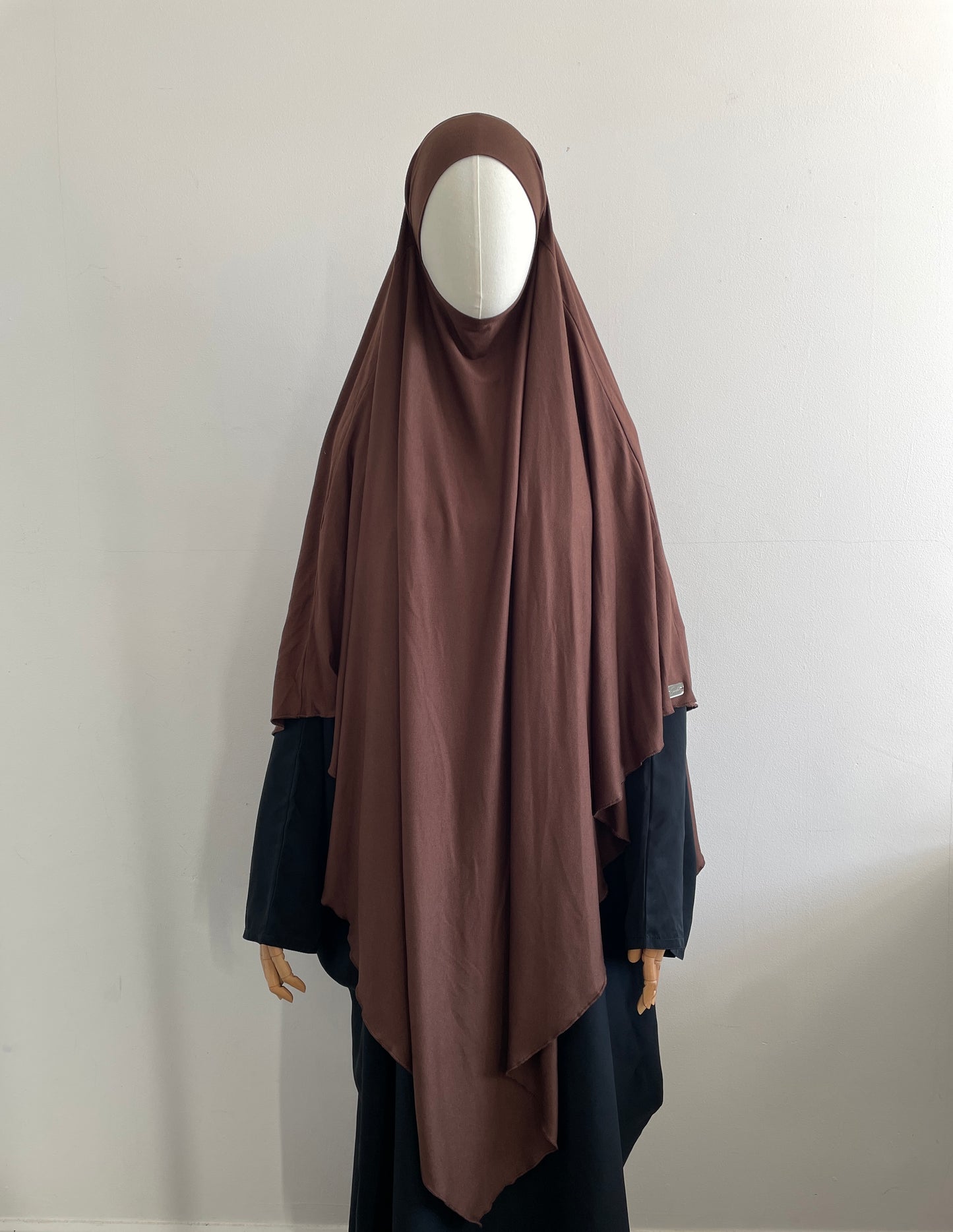 Brown maxi jersey khimar