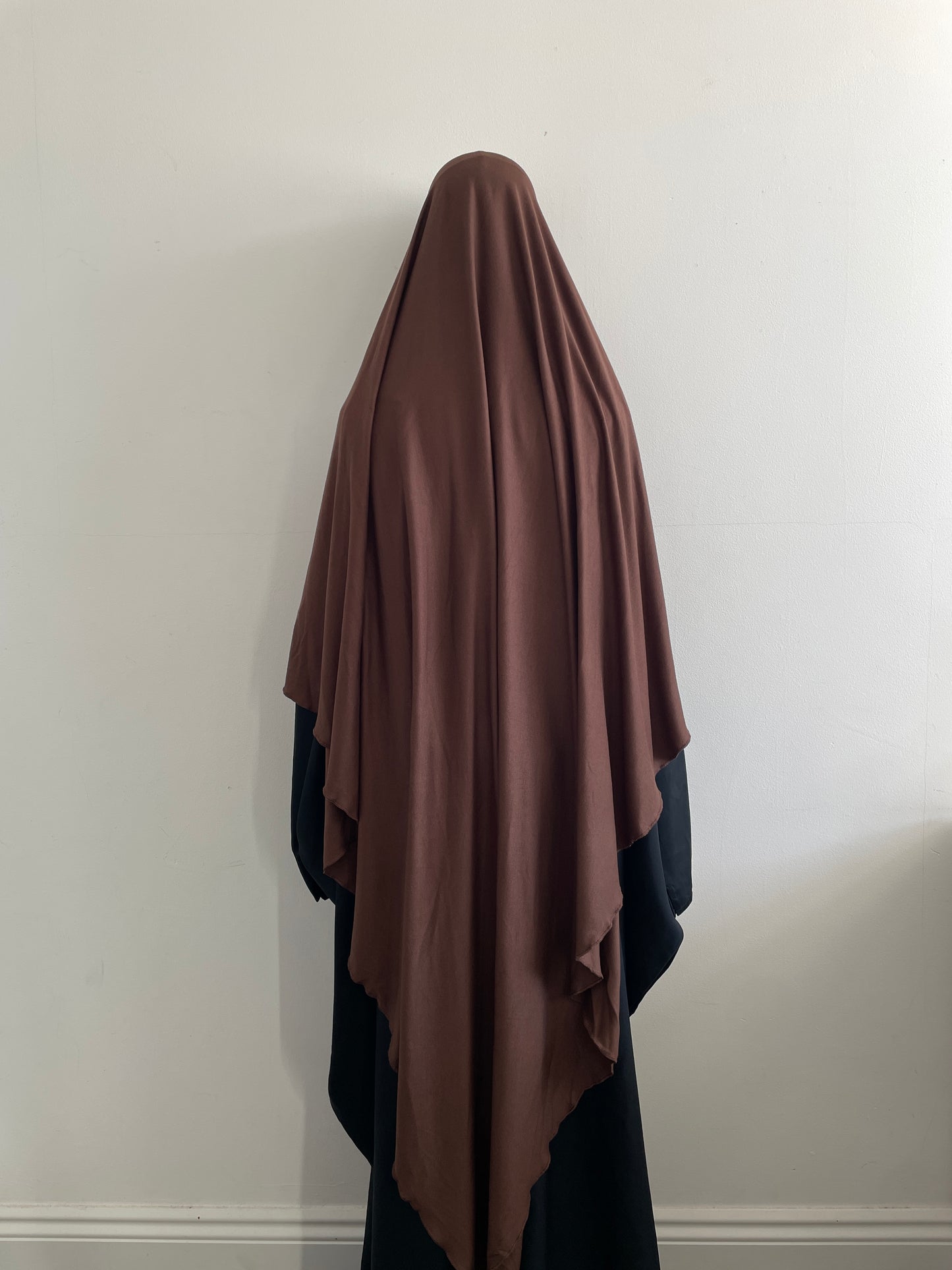 Brown maxi jersey khimar