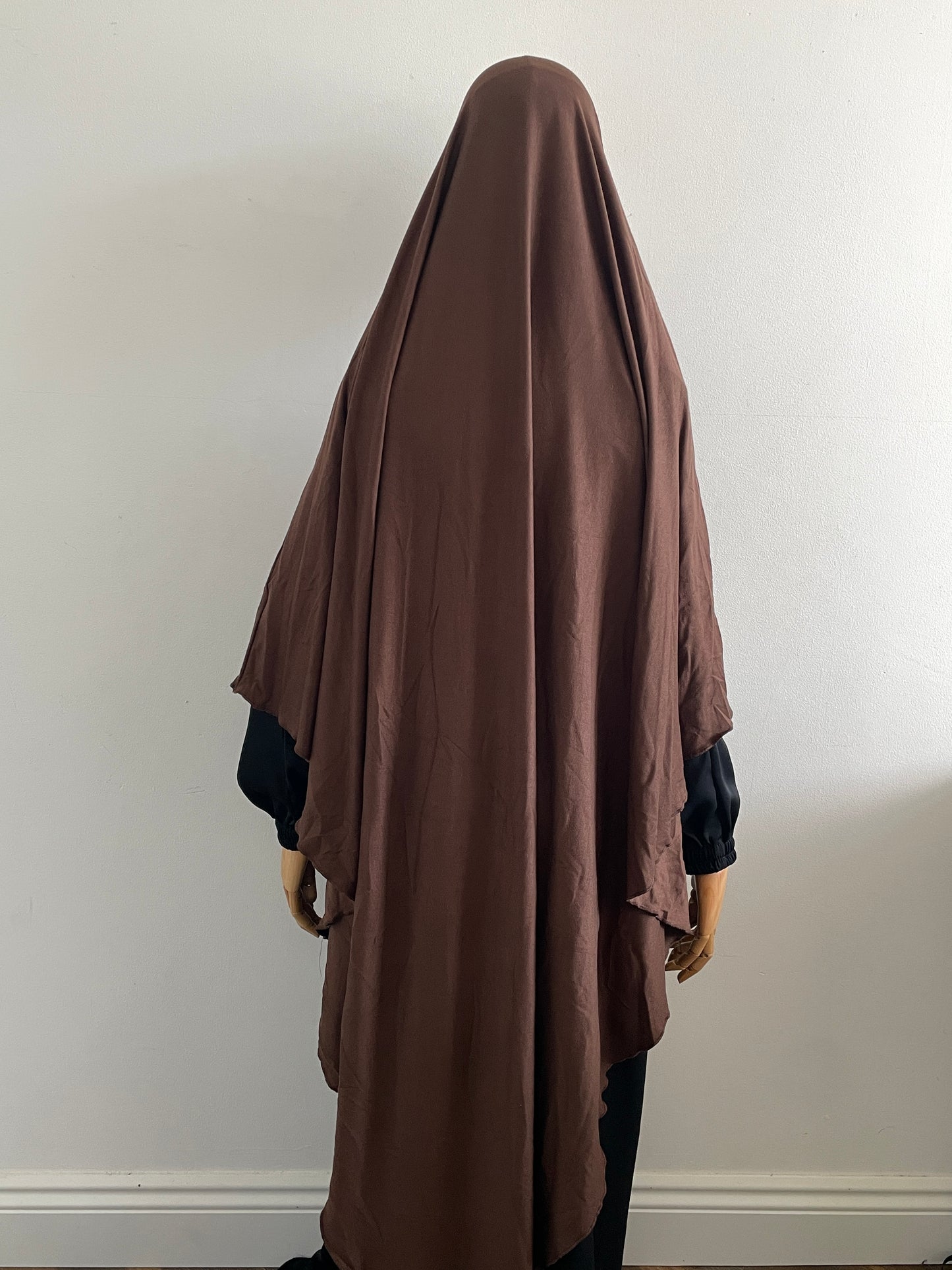 Brown maxi jersey khimar