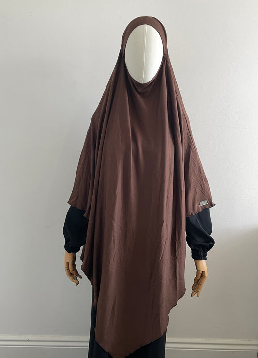 Brown maxi jersey khimar