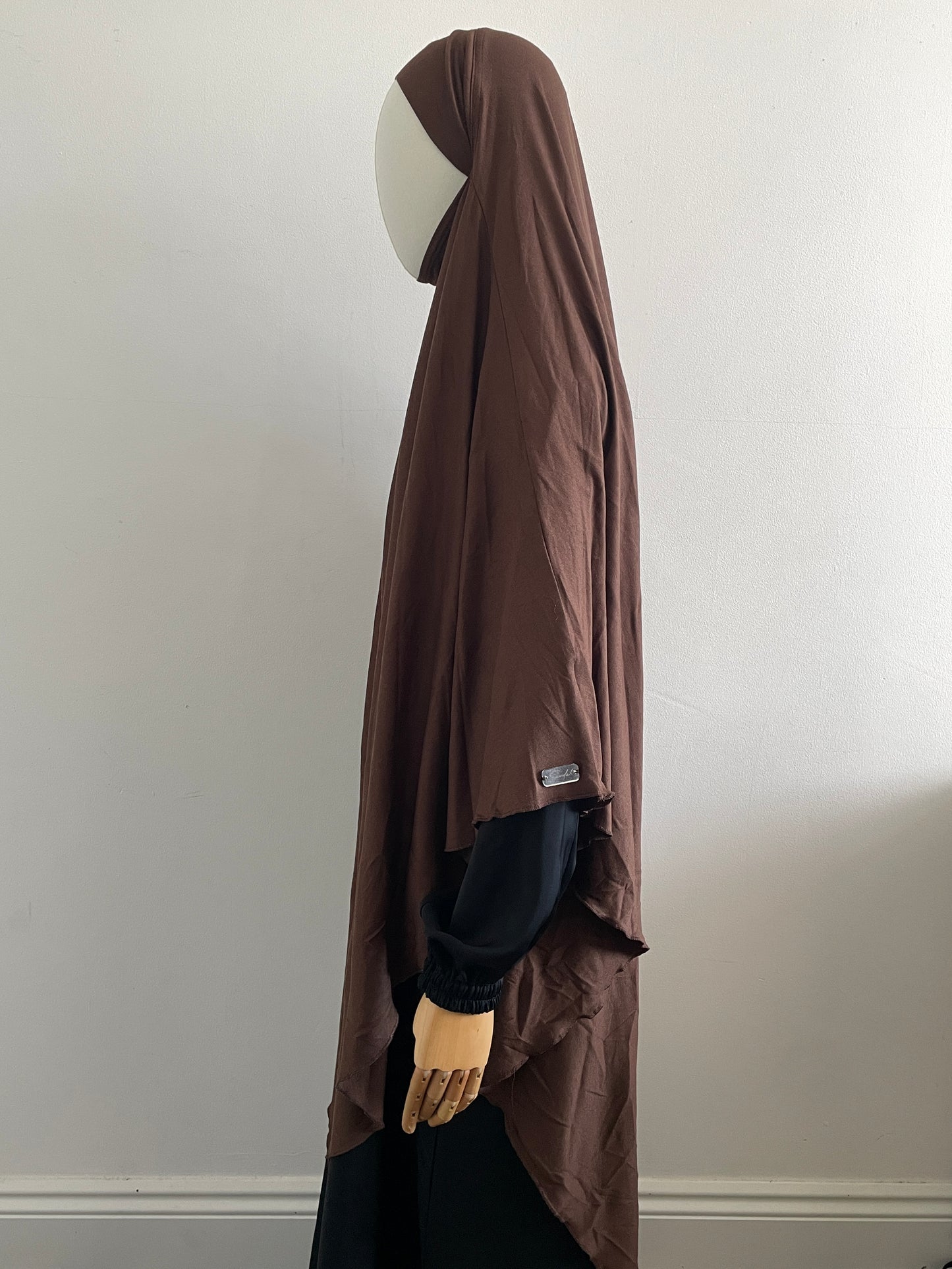 Brown maxi jersey khimar