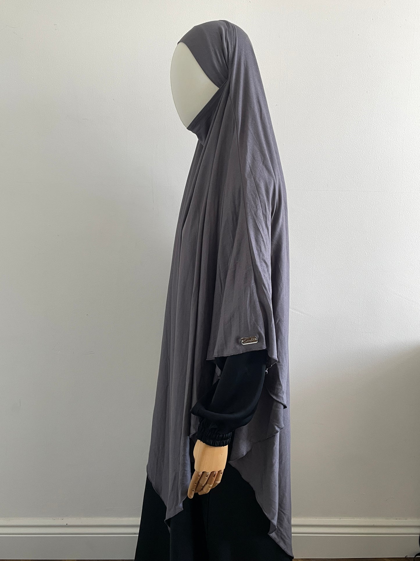 Grey maxi jersey khimar