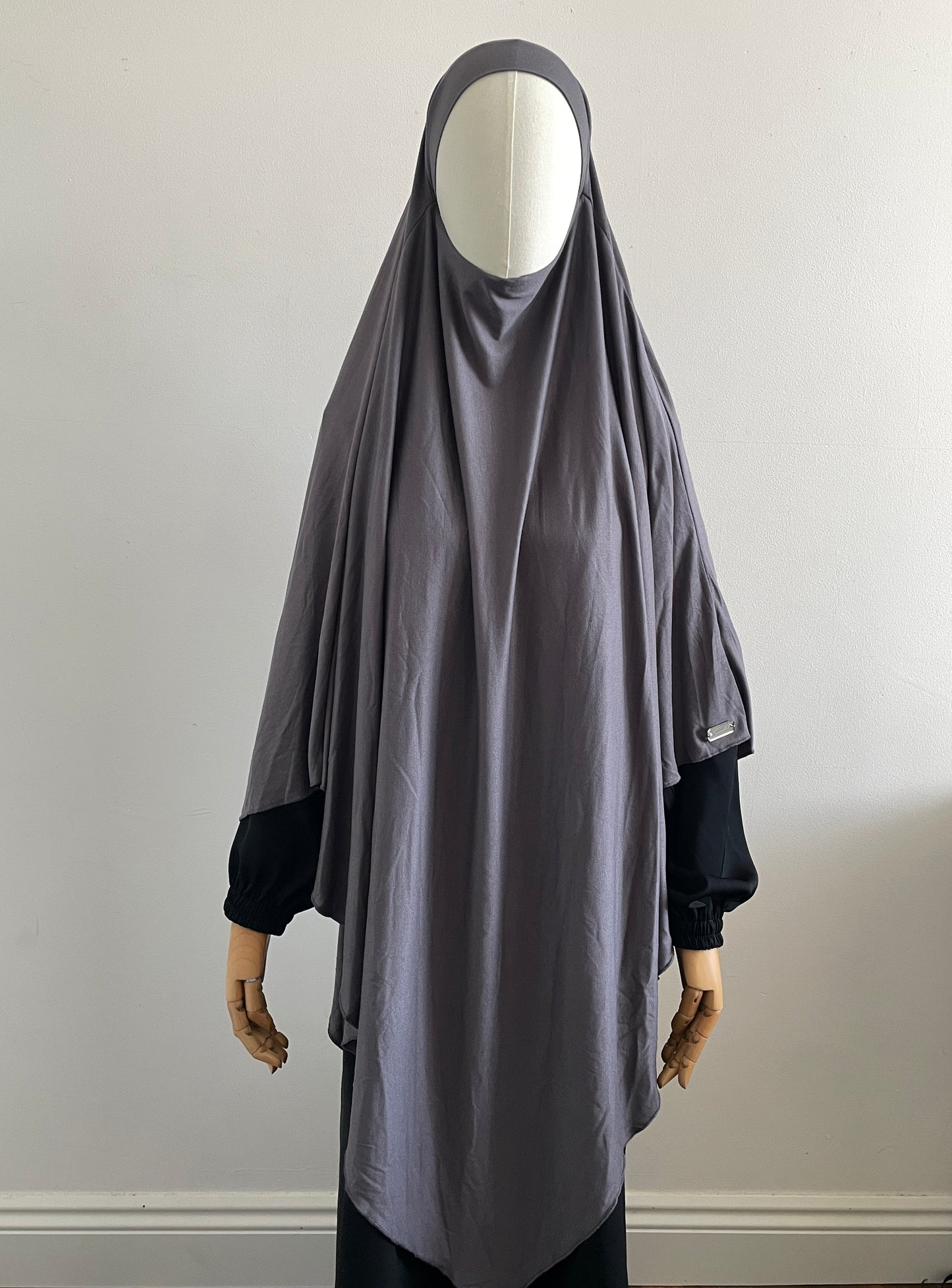 Grey maxi jersey khimar