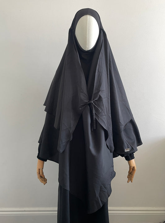 Black tie front khimar