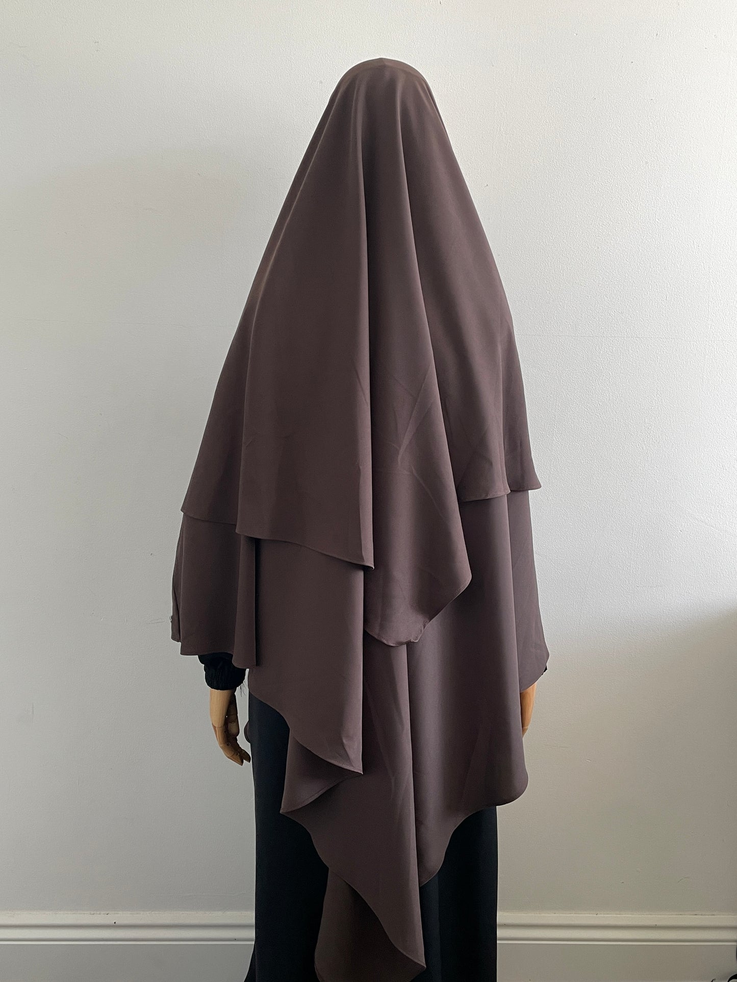 Brown tie front khimar